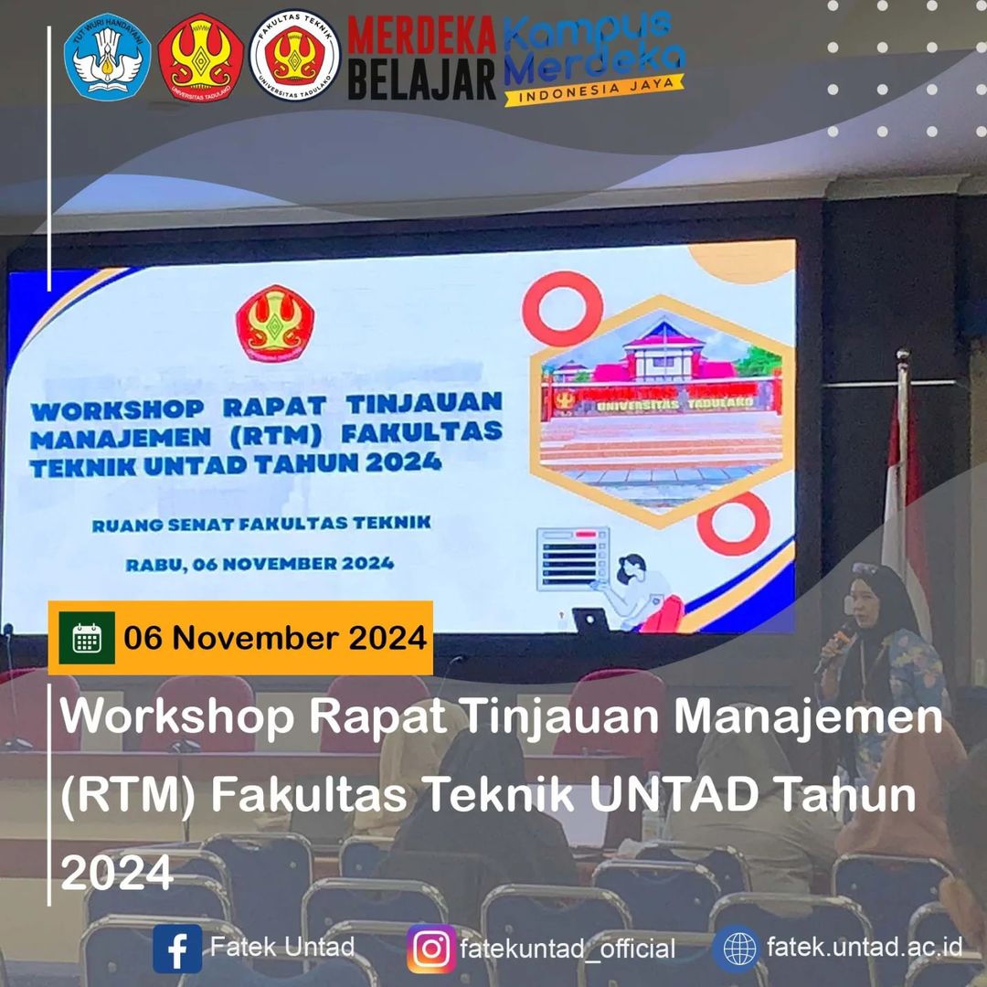 Workshop Rapat Tinjauan Manajemen (RTM) Fakultas Teknik UNTAD Tahun 2024