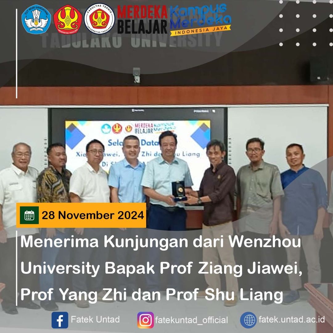 Kunjungan Wenzhou University di Fakultas Teknik Universitas Tadulako