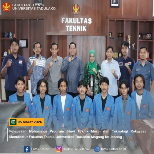 Fakultas Teknik UNTAD Lepas Mahasiswa Teknik Mesin dan Teknologi Rekayasa Manufaktur untuk Magang ke Jepang