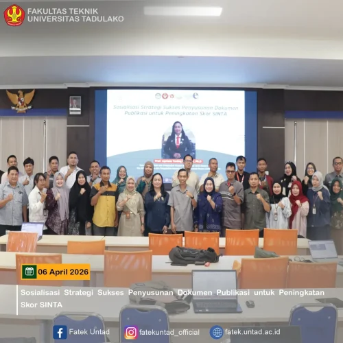Fakultas Teknik UNTAD Gelar Sosialisasi Strategi Sukses Penyusunan Dokumen Publikasi untuk Peningkatan Skor SINTA